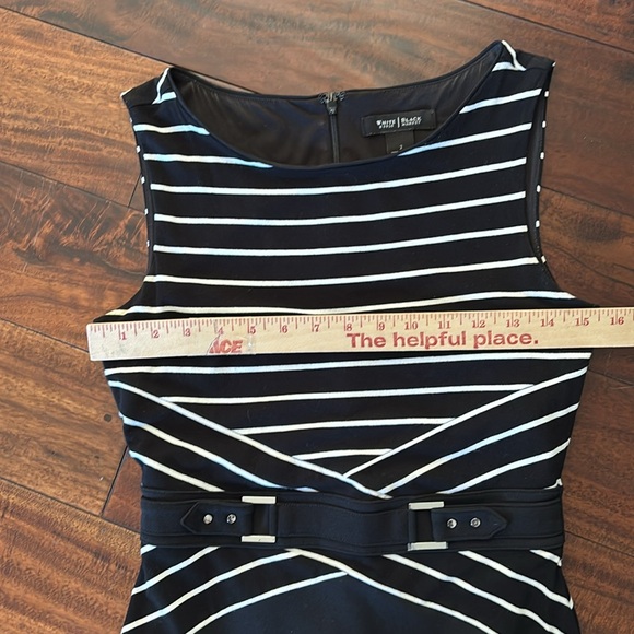 WHBM | Elegant Black and White Striped Dress size 2 - Picture 12 of 16